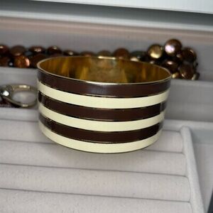 Henri Bendel Large Centennial Stripe Slip On Cuff Bracelet Bangle